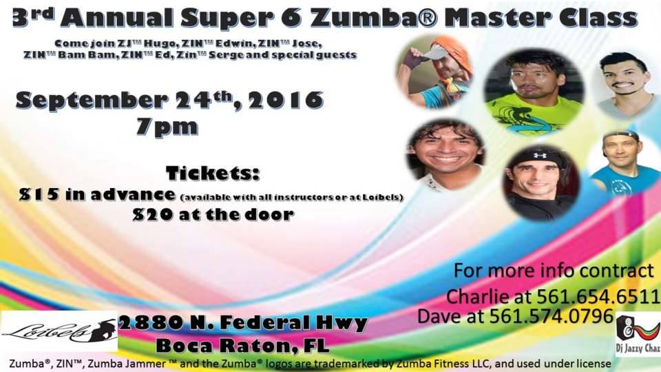 3rd Annual Super 6 Zumba Master Class